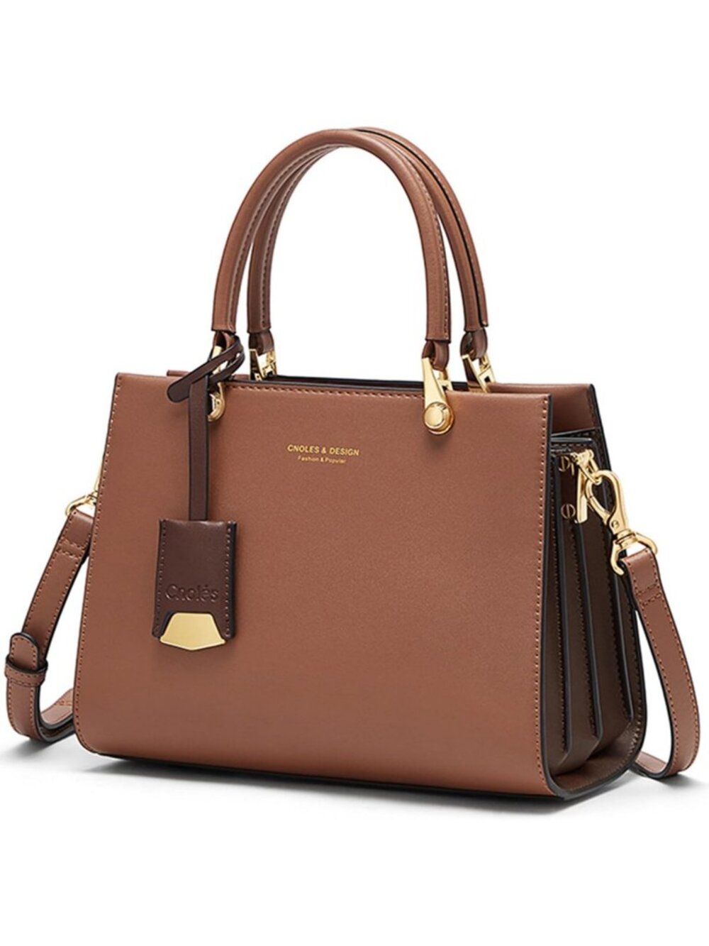 Stylish Women's Leather Tote Shoulder Bag - Fashionable Satchel Purse for